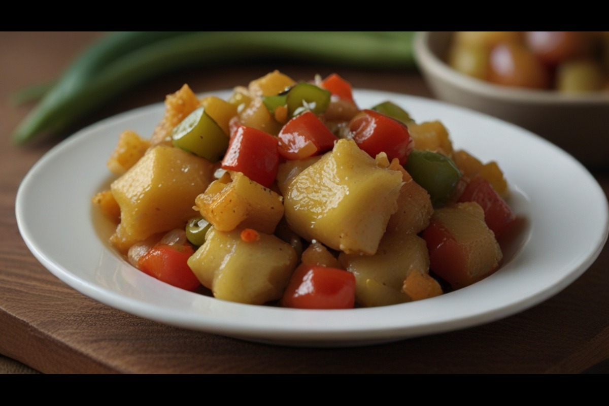 Chow Chow relish in a jar with colorful vegetables like cabbage, peppers, and carrots, perfect for adding a tangy kick to your meals.