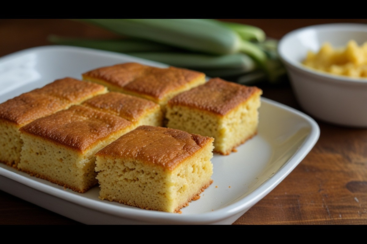Golden-brown Southern cornbread in a cast-iron skillet, with a crispy crust and tender, crumbly interior, served alongside a pat of melting butter and a side of chili