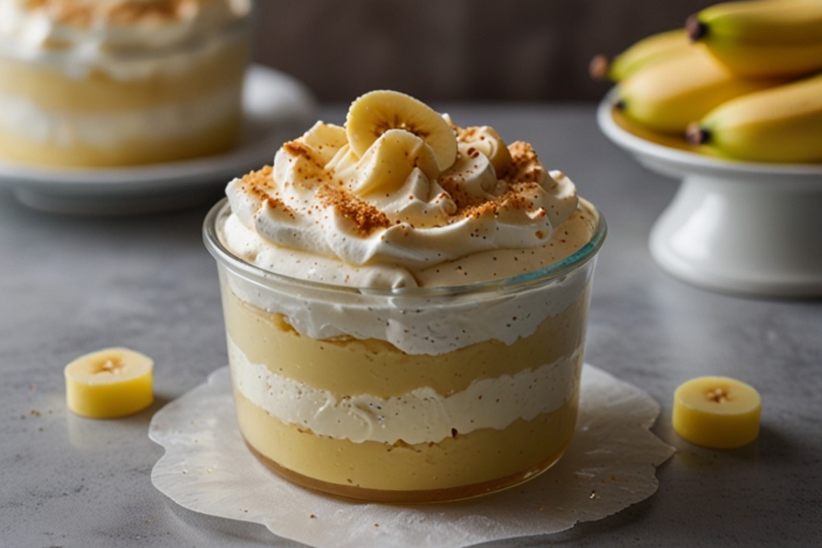 Delicious Magnolia Bakery banana pudding layered with vanilla wafers, bananas, and creamy whipped pudding