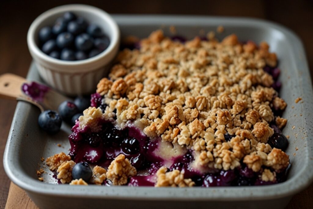 What's the difference between a blueberry crumble and a blueberry crisp?