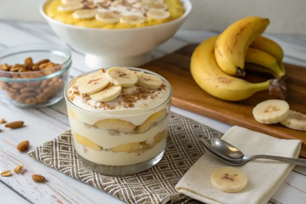 Magnolia Banana Pudding served in individual dessert cups