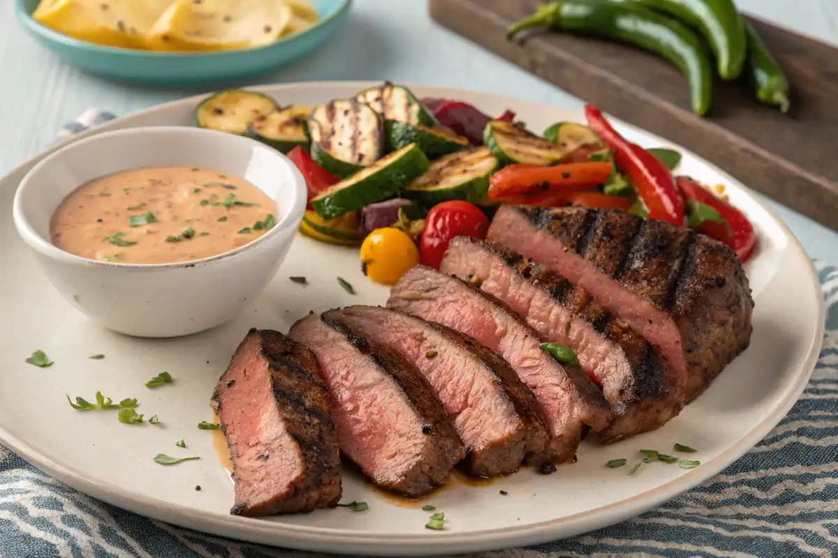 Chipotle steak served in a bowl with rice, beans, and salsa.