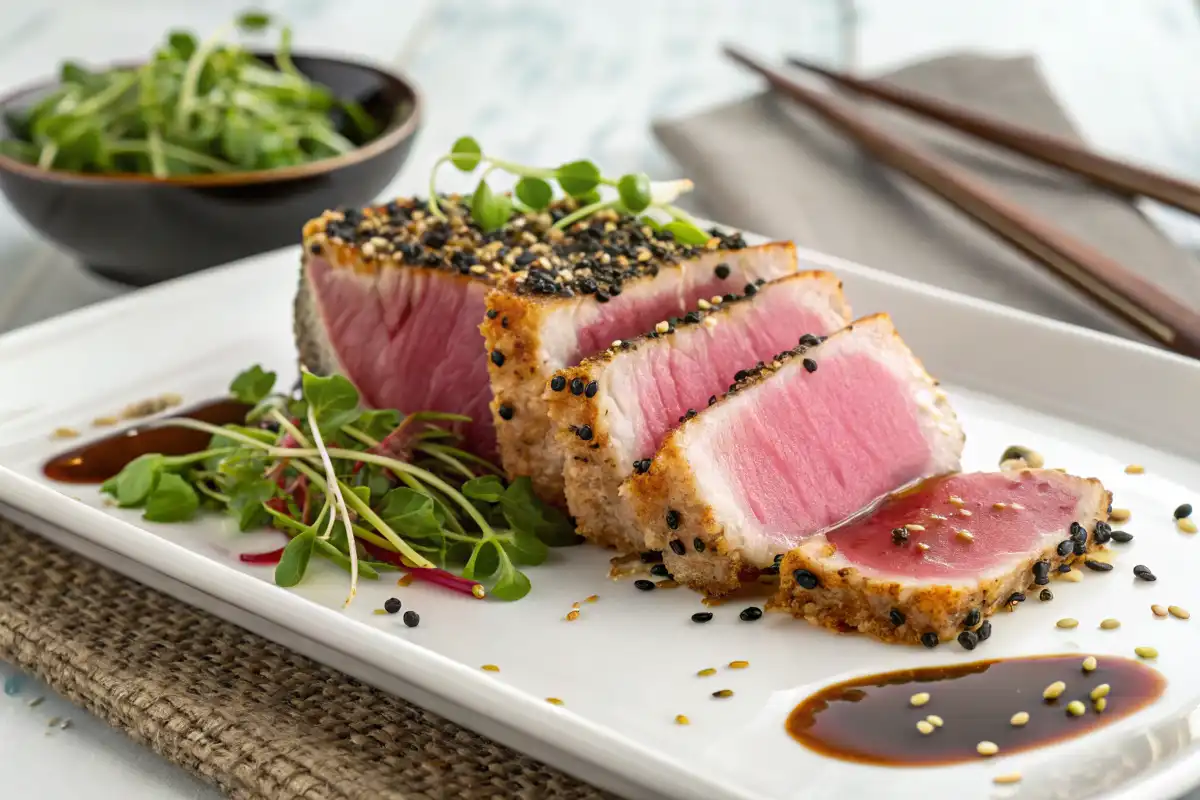 Seared Ahi Tuna Recipe with fresh ingredients