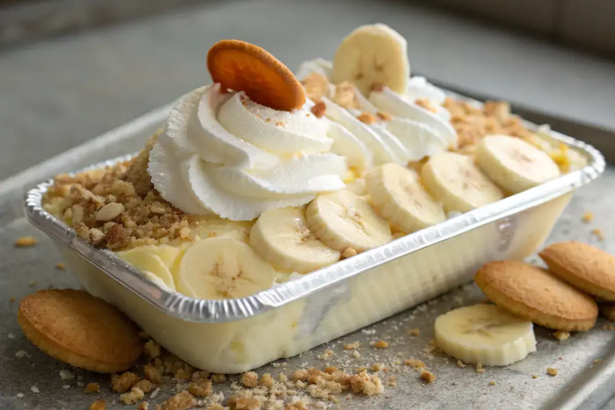 Magnolia Bakery’s famous banana pudding with creamy vanilla pudding, ripe bananas, and Nilla wafers