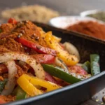 Homemade fajita seasoning mix in a bowl with colorful spices